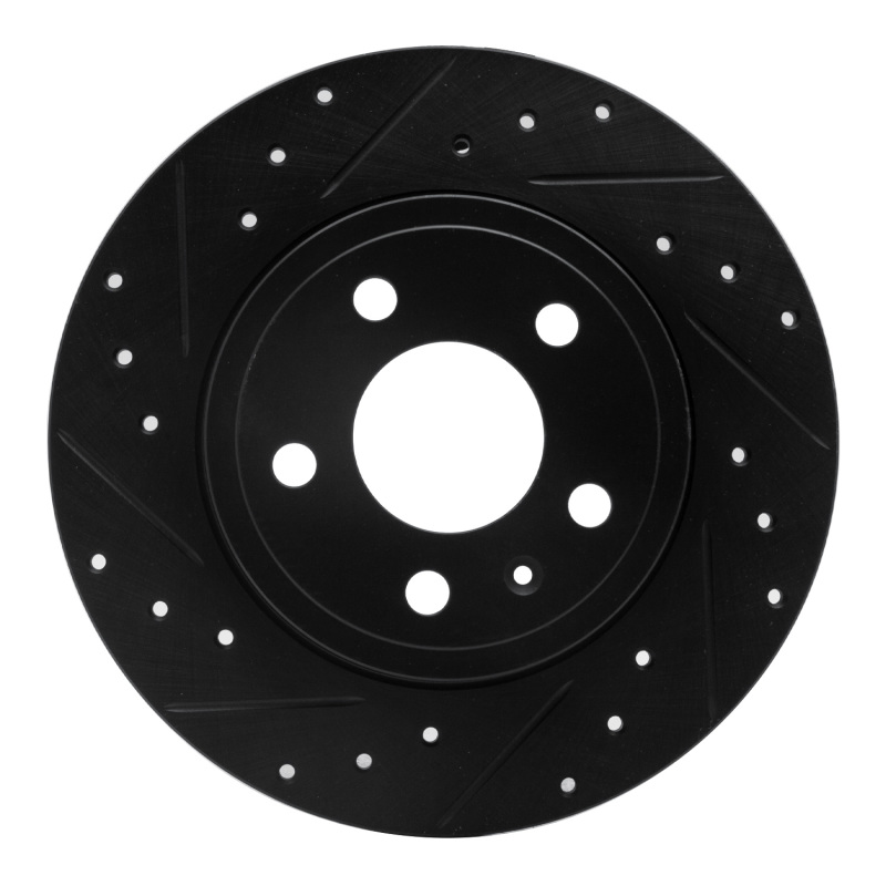 Audi A4 Quattro Brake Rotor (1) - Rear Left - R1 Concepts - Drilled & Slotted - Black - `00-`09